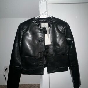 Aritzia Black Leather Women's Jacket